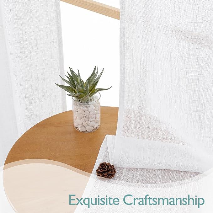 Chyhomenyc Semi Sheer Curtains 63 Inch Length 2 Panels