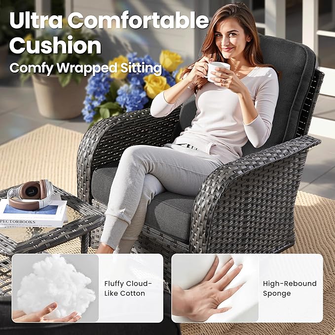 ovios 7-Piece Patio Furniture Set, Outdoor Wicker Sofa