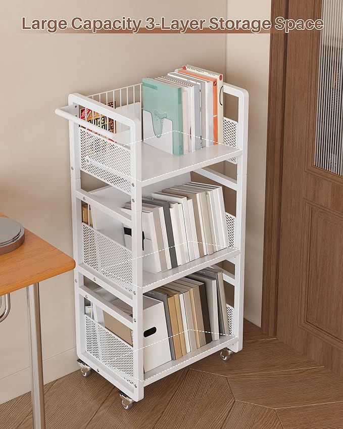 UMDONX Heavy-Duty Double-Sided Book Cart
