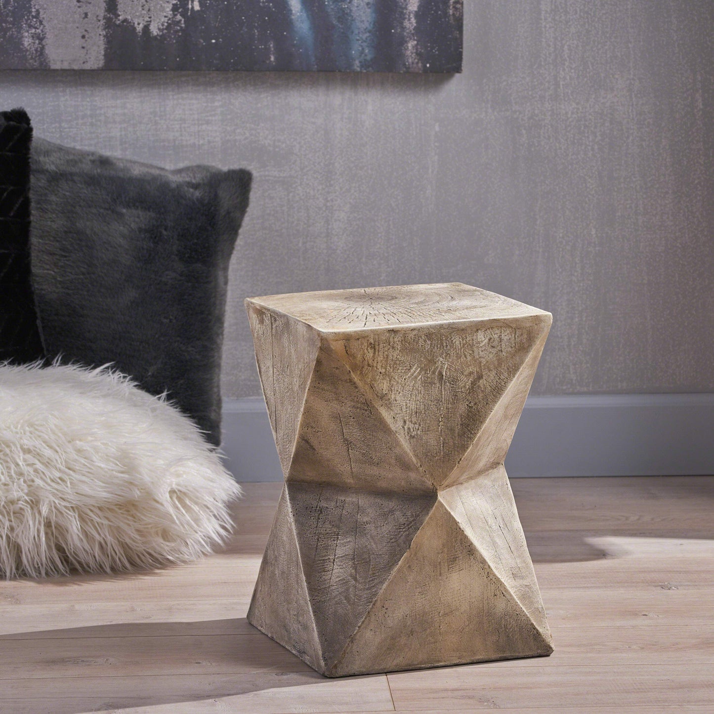 Christopher Knight Home Manuel Weight Concrete Accent Table, Light Gray