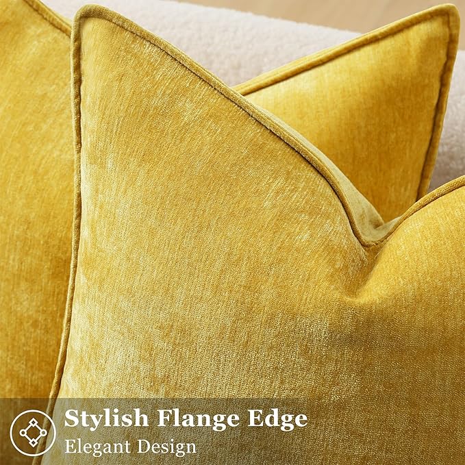decorUhome Summer Couch Euro Sham Throw Pillow Covers 24x24 Set of 2,