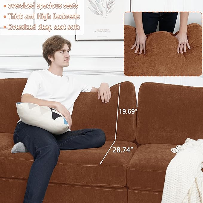 EASE MOOSE Large Sectional Modular Sofa，Large L Shape Sectional Couch Wide Deep