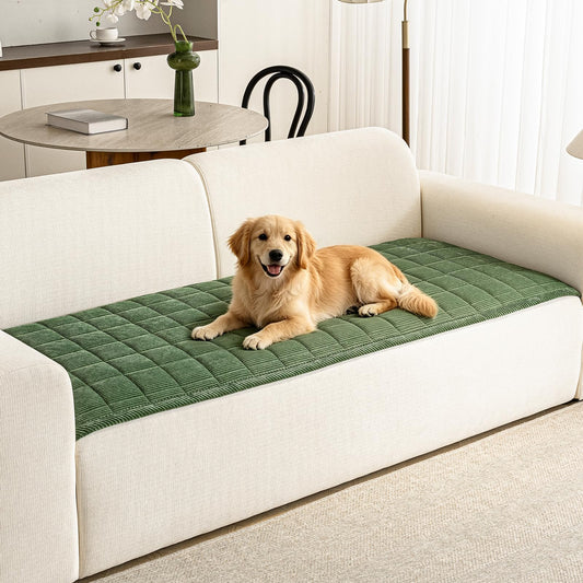 PJLZJFBY Couch Covers for Dogs Washable, 27.6"x82.7" Non Slip Couch Covers for Loveseat Sofa Pet Friendly, Soft Fuzzy Sofa Covers for Pet, Dog Couch Cover Furniture Protector(1PC,Green)