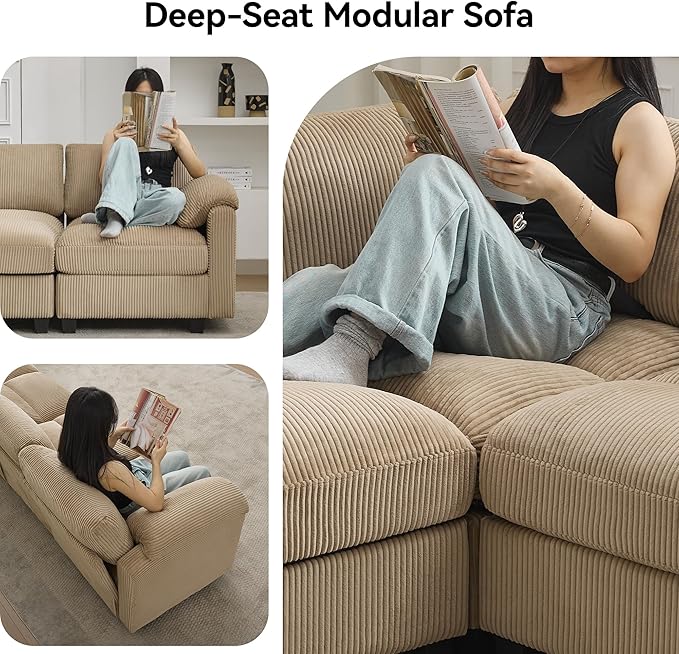 87'' V-Shaped Sectional Sofa Couch, 5-Seater Modular Couches