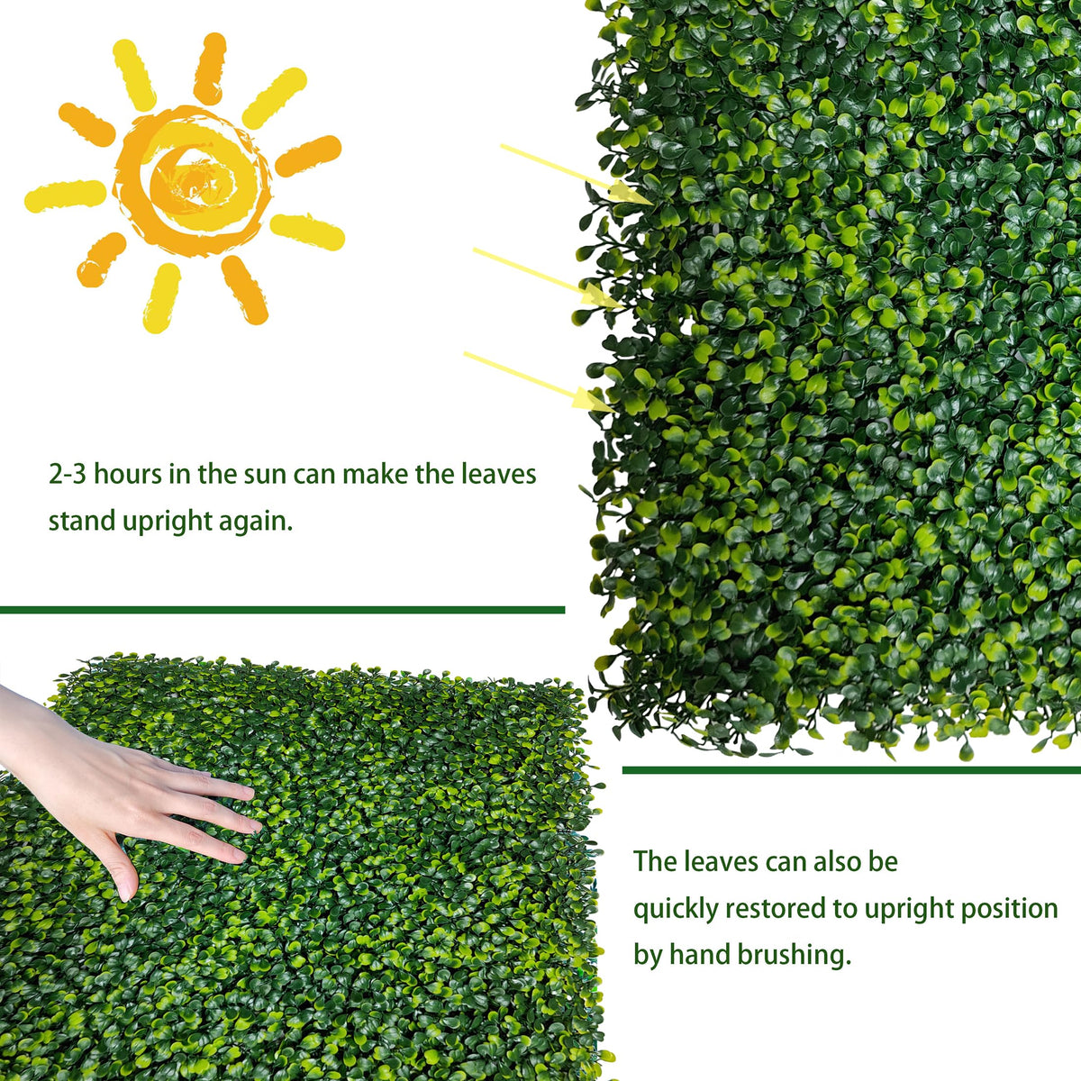 ODTORY Artificial Boxwood Roll Panels: 80 X 120 in(67 sqft) UV-Anti Fake Ivy Privacy Fence Wall Screen for Indoor Outdoor Green Grass Wall Decor & Hedge Fence Covering Privacy