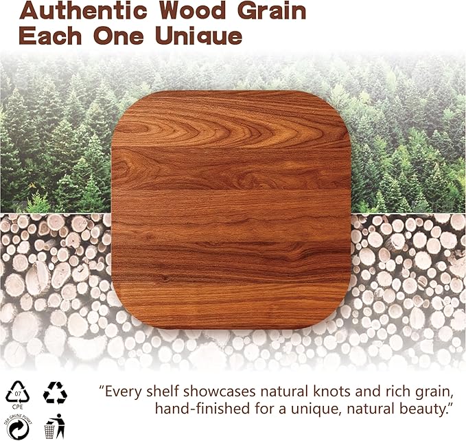 Solid Wood Floating Shelves, 31.5in Finished Real Wood Wall Shelves