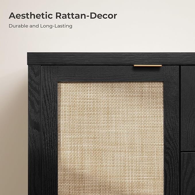 SICOTAS Rattan Large Sideboard Buffet Cabinet