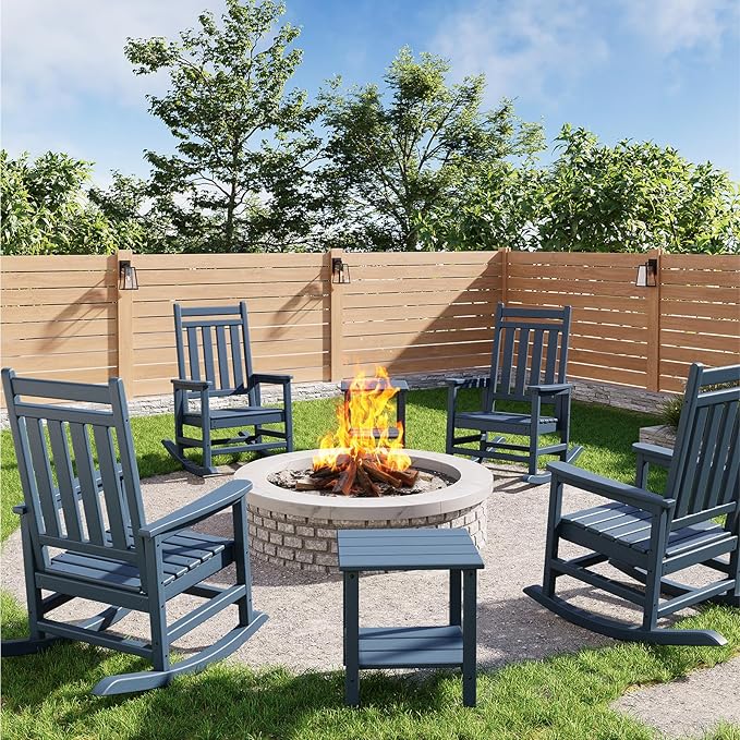 GarveeLife Poly Lumber Rocking Chair Outdoor Set of 4