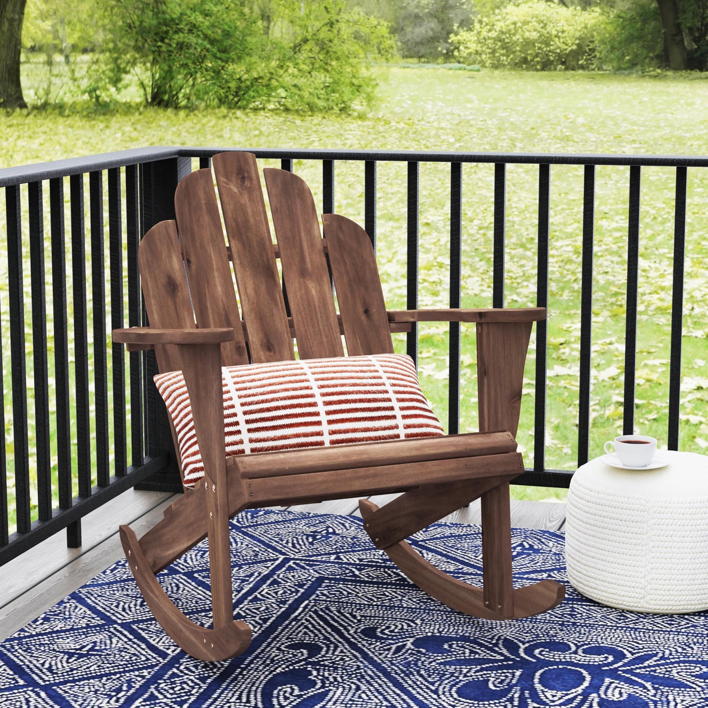 Linon Woodstock Rocking Chair, Teak