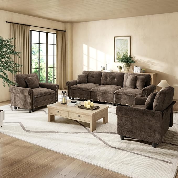 HERA'S HOUSE 3 Pieces Modular Sectional Sofa Sets, Oversized Couch Set