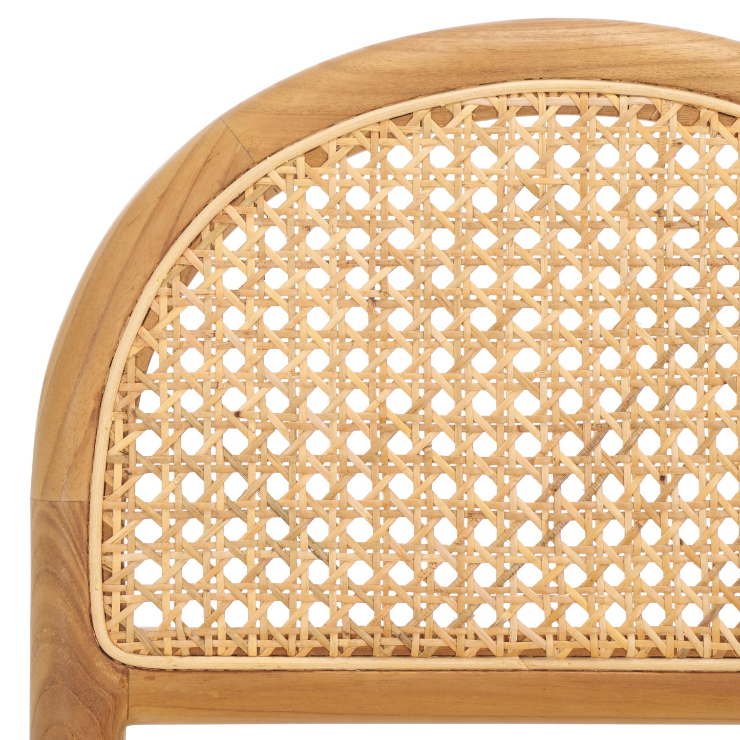 SAFAVIEH Couture Collection Laylie Brown/Natural Leather Solid Wood Rattan 26-inch Seat Height Kitchen Island Breakfast Nook Counter Stool (Fully Assembled)