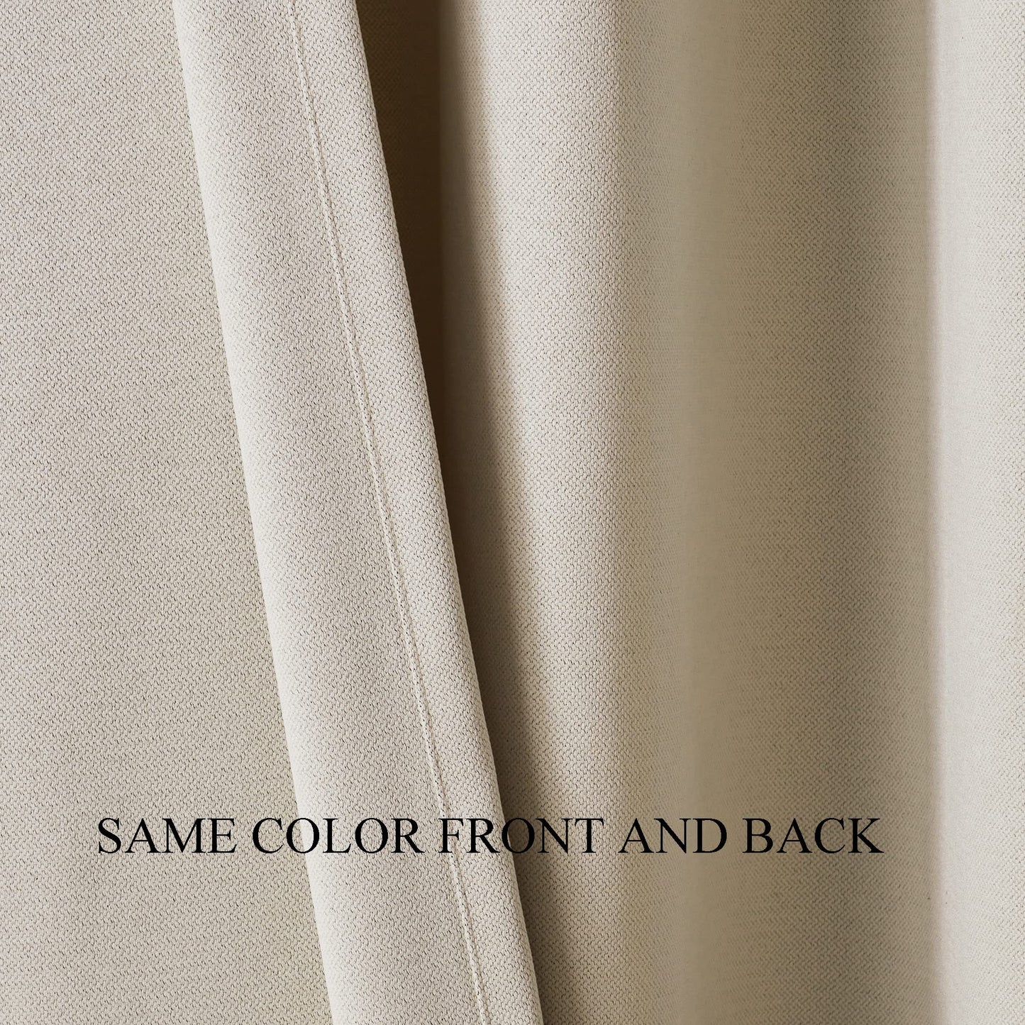 Sanceor Ivory Faux Linen Extra Long Blackout Curtain,Grommet Top Thermal Insulated Tall Curtain for 2 Story House,Great Room,High Ceiling,Bedroom(1 Panel,52 x 204 Inch)