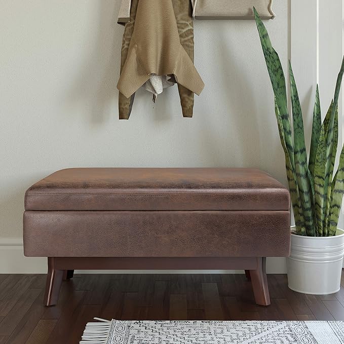 SIMPLIHOME Owen Small Rectangular Storage Ottoman