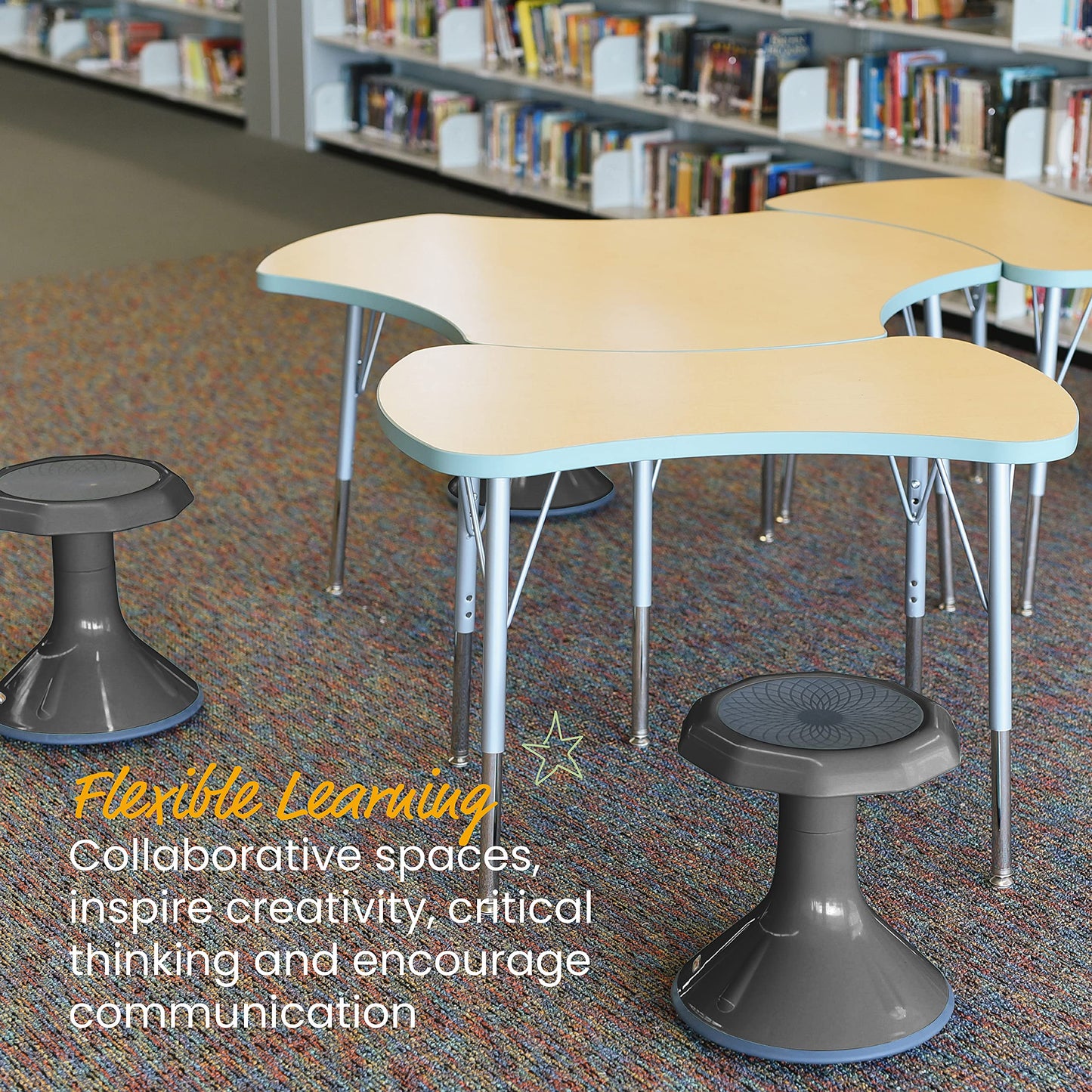 ECR4Kids ACE Active Core Engagement Wobble Stool, 15-Inch Seat Height, Flexible Seating, Grey