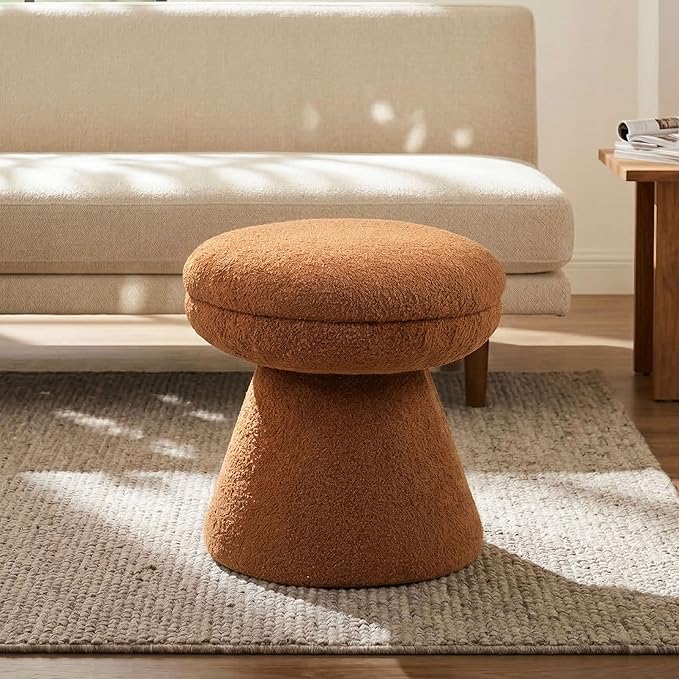 Furniture of America Rami Modern 18-inch Mushroom-Shape Upholstered Ottoman