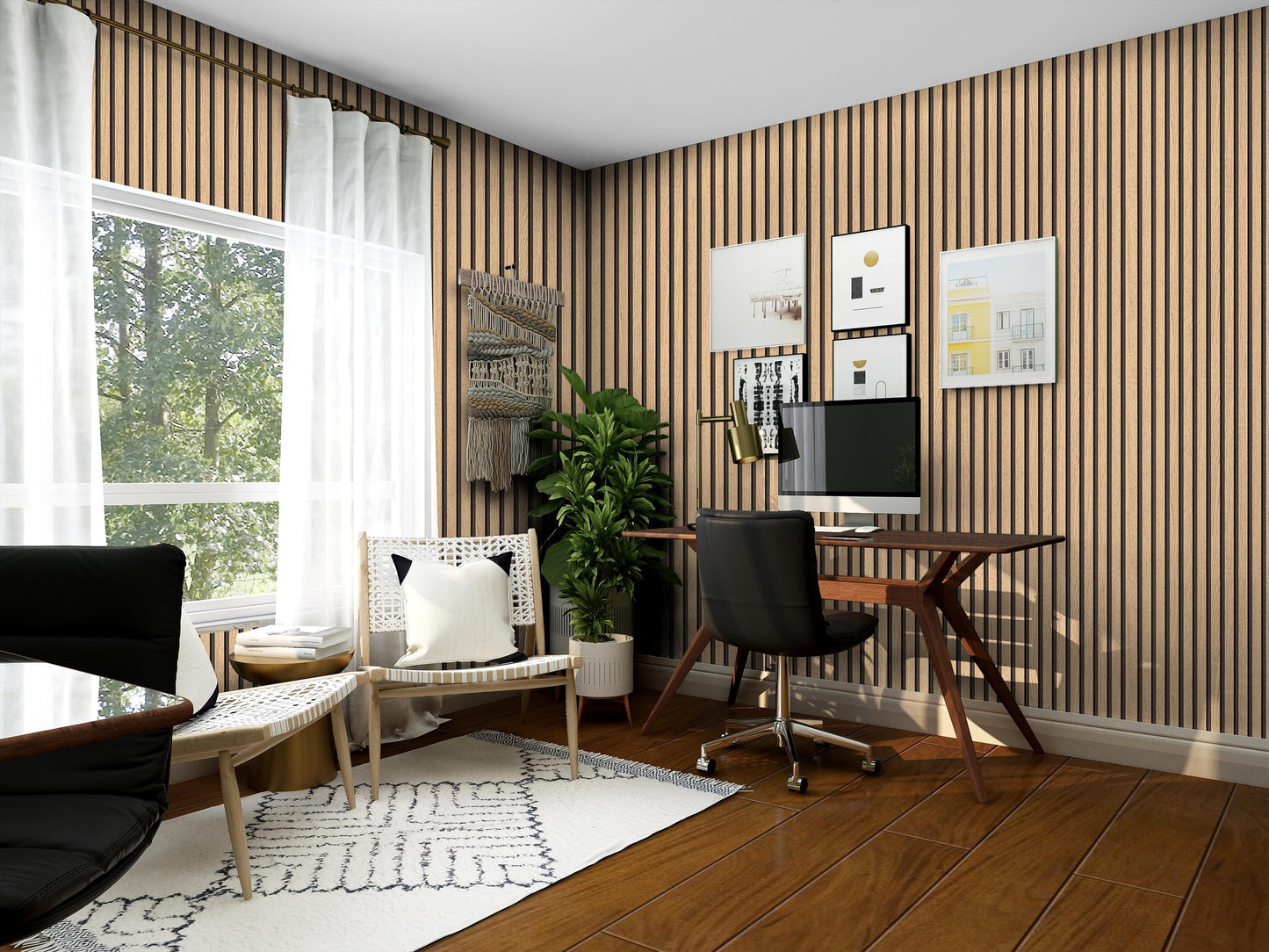 myforHD Wallpaper Peel and Stick Wood Grating Stripe Self-Adhesive Wallpaper Faux Wood Contact Paper Wood Slats Self Adhesive Wall Paper PVC Vinyl Film Removable Waterproof 17.3" x 118"