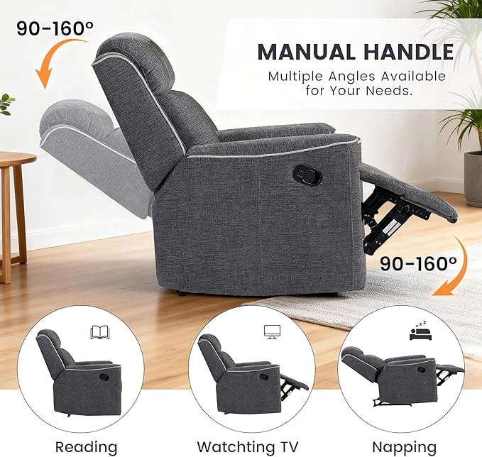 Betsy Furniture Soft Microfiber Manual Reclining Sofa Set, Sofa w/Dropdown Table