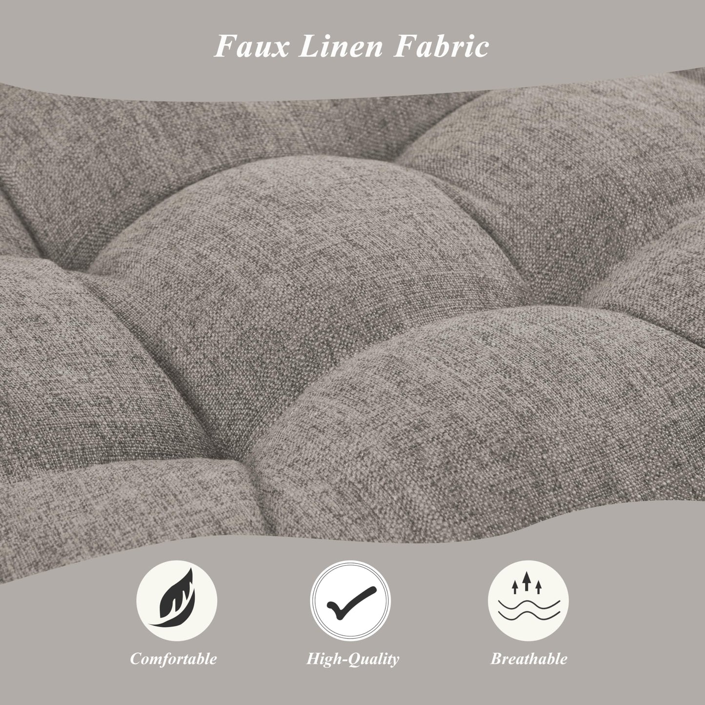 FlyGulls Bench Cushion for Indoor Furniture 48x19 inch Rectangle Bench Seat Cushion for Bay Window Entryway Bench Thick Textured Chair Cushion with Non-Slip Backing 1 Pack, Light Grey