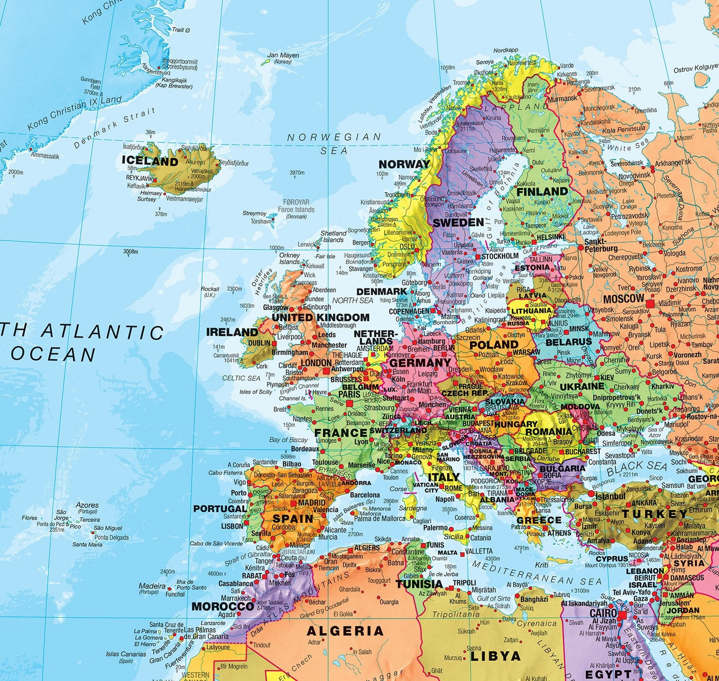 Maps International Giant World Map - Mega-Map Of The World - 46 x 80 - Fully Laminated - 2026 Updated