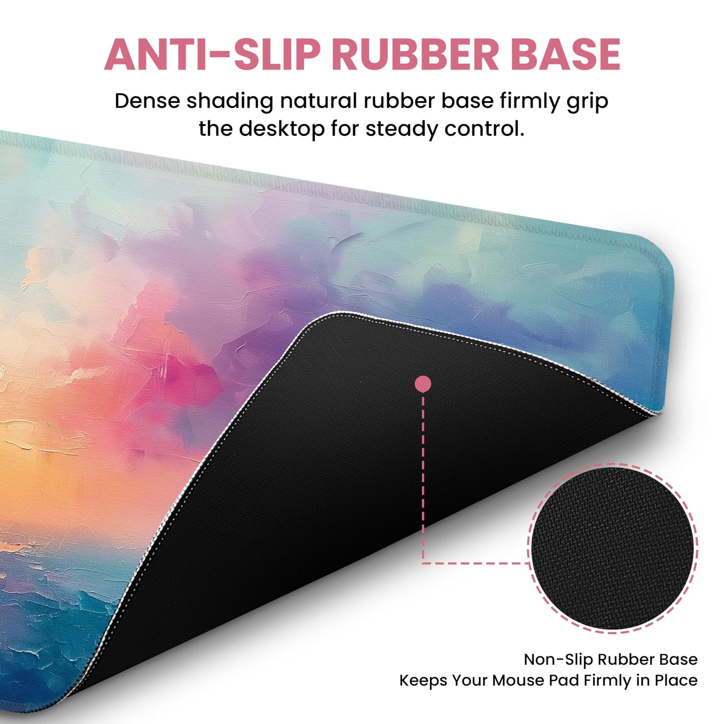 Large Mouse Pad for Desktop, Cute Desk Mat Pad Protector for Work & Gaming, Aesthetic Pretty Anti-Slip Laptop Blotter Cover for Office School Home Supplies, Sunset, 31.5" x 11.8"