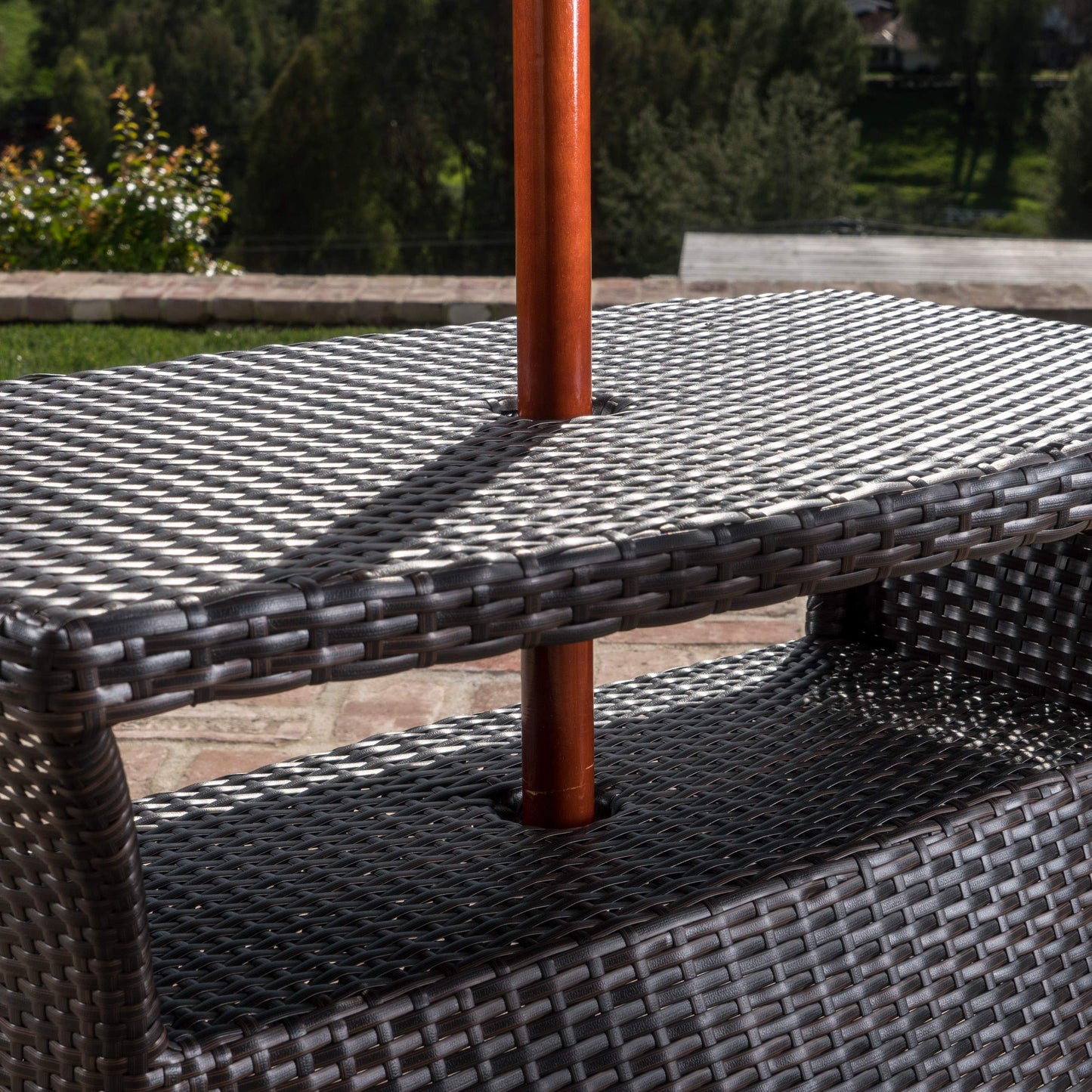 Christopher Knight Home Berkeley Outdoor Wicker Side Table, Multibrown