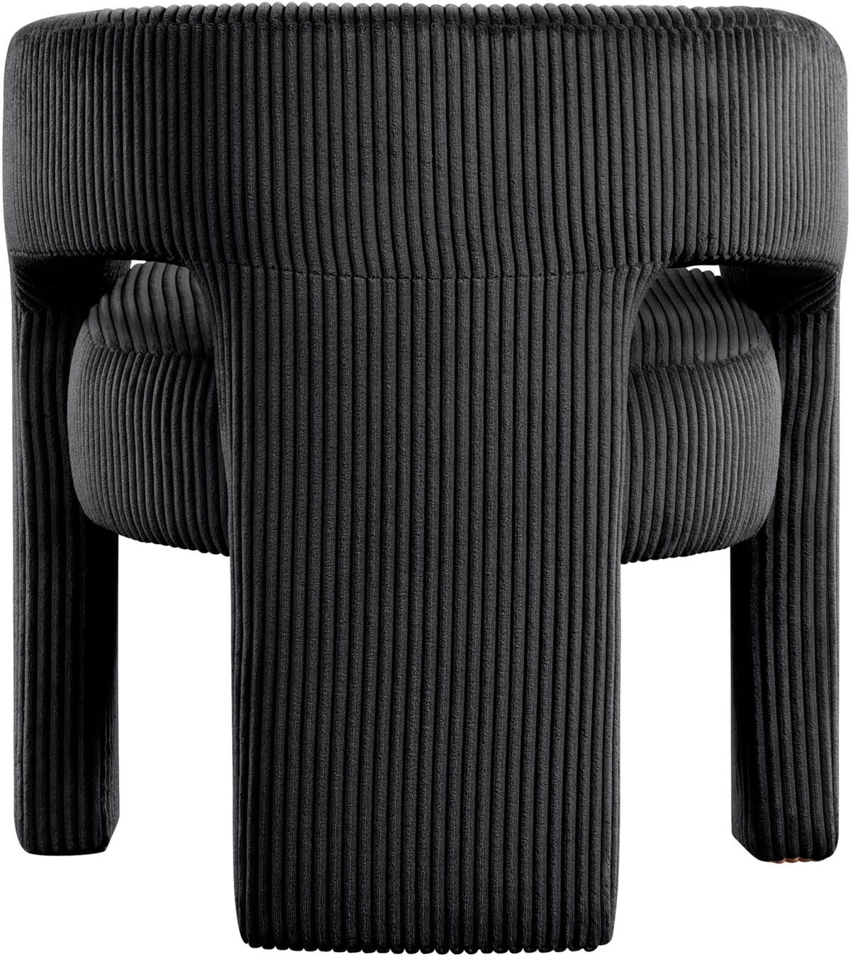 Meridian Furniture 11055Black-C Riz Collection Modern | Contemporary Accent/Dining Chair with Soft Black Microsuede Corduroy Fabric, Solid Wood Inner Frame, 26" W x 23.5" D x 28" H, Black