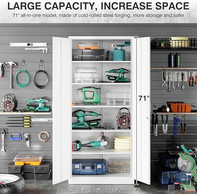 White Metal Storage Cabinet