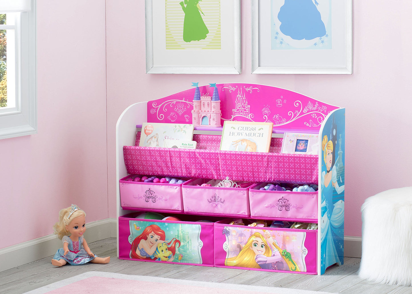 Delta Children Deluxe Book & Toy Organizer, Disney Princess