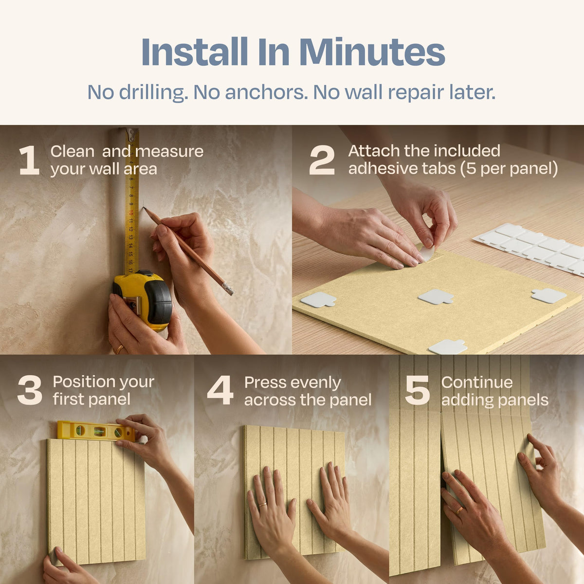 Ekkogo X-Large Cork Board Alternative 12-Pack Felt Bulletin Board Thick and Decorative Pin Board for Home Office Walls 47.24 x 35.43 Inches with 72 Adhesive Tabs - [Cancun Sand]