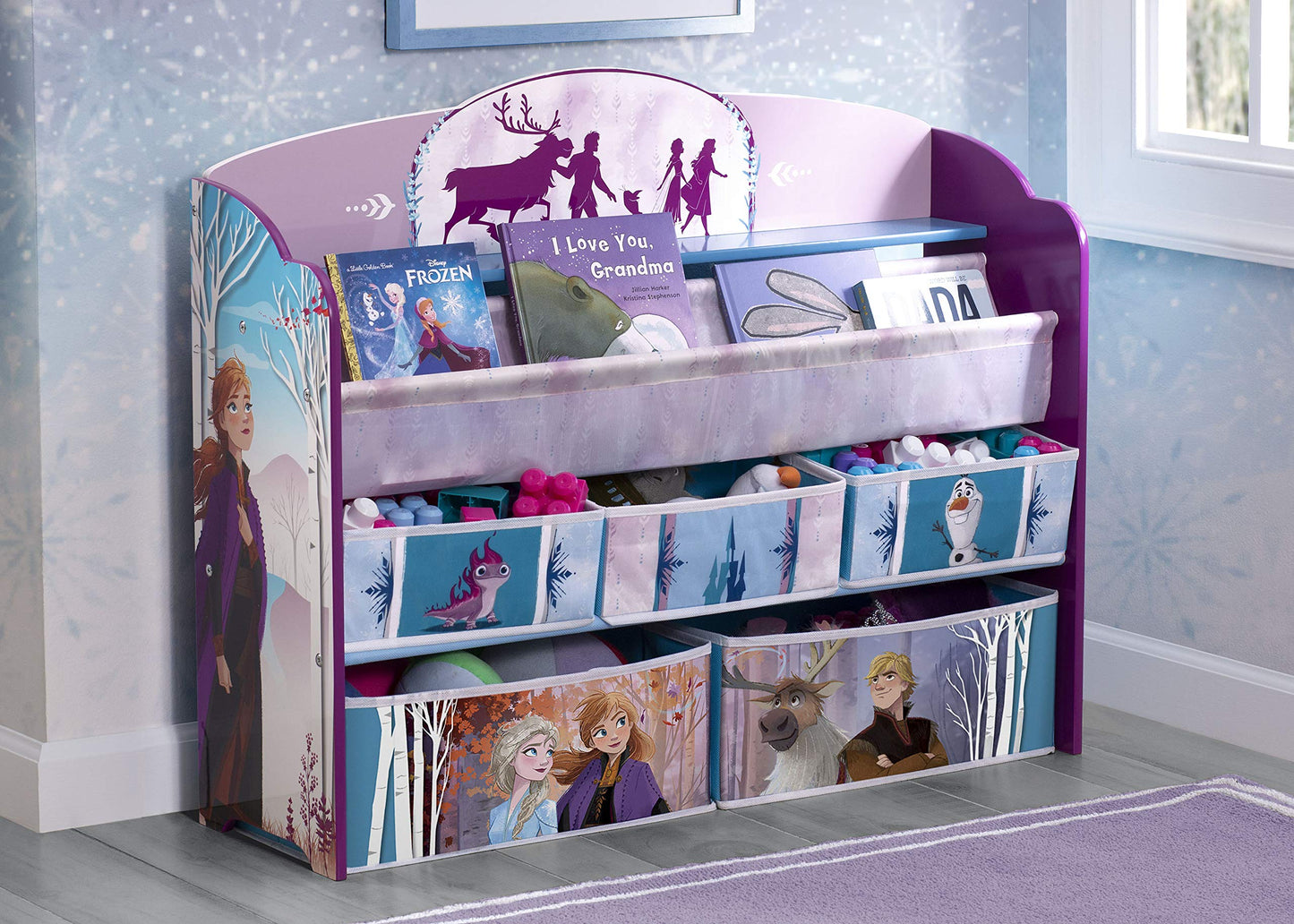 Delta Children Kids Convertible Activity Bench - Greenguard Gold Certified, Frozen II & Deluxe Toy and Book Organizer, Disney Frozen II