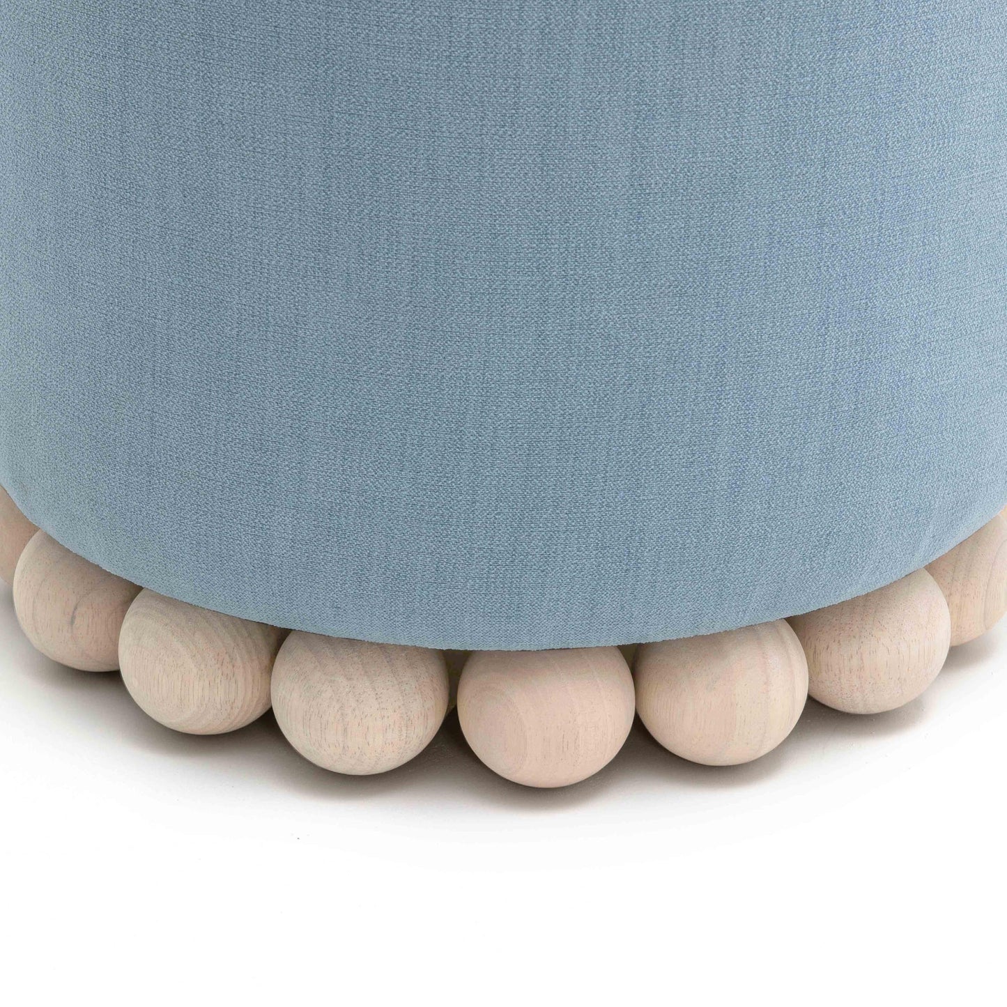 Tov Furniture Dex Faded Blue Upcycled Fabric Ottoman
