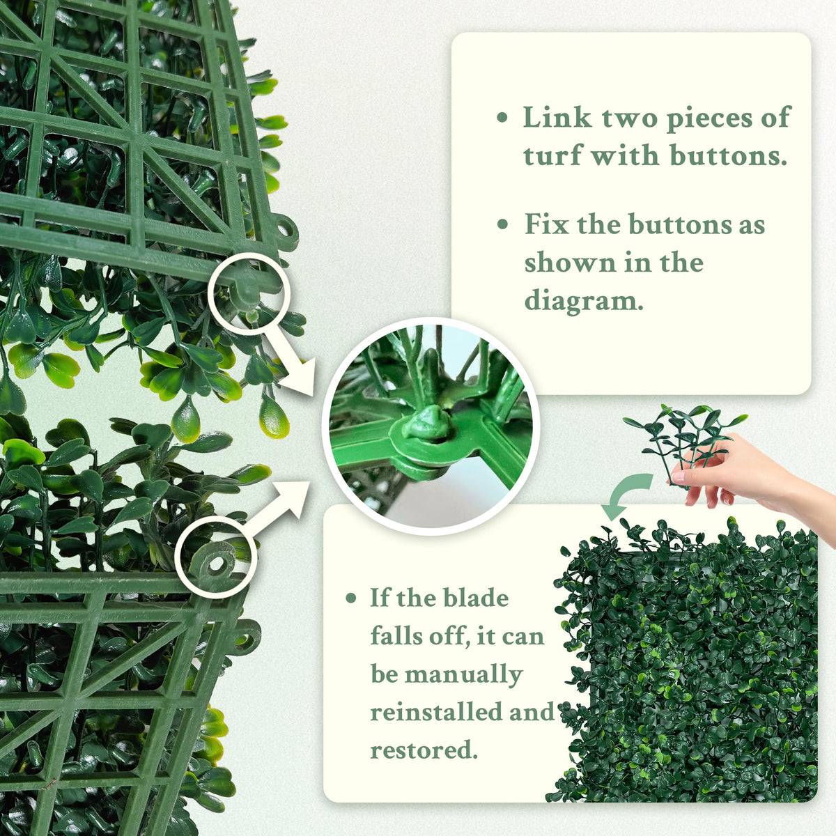 ODTORY Artificial Boxwood Wall Panels 20x20 inch 14Pcs, UV-Anti Faux Greenery Grass Hedge for Privacy Screen，Fake Ivy Plant Fence for Outdoor Garden, Backyard, Balcony, and Indoor Home Decoration