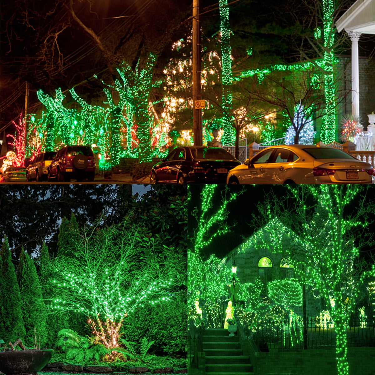 Christmas String Lights, 150 Count 33 FT Incandescent Mini Green Wire Fairy Light, 120V UL Certified Connectable St Patricks Day Tree Lights for Patio, Holiday, Party, Outdoor Indoor Decoration, Green
