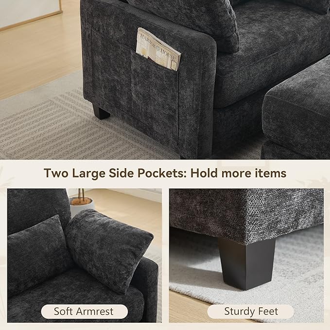 WUTUTUEE 57.5" Oversized Chaise Lounge