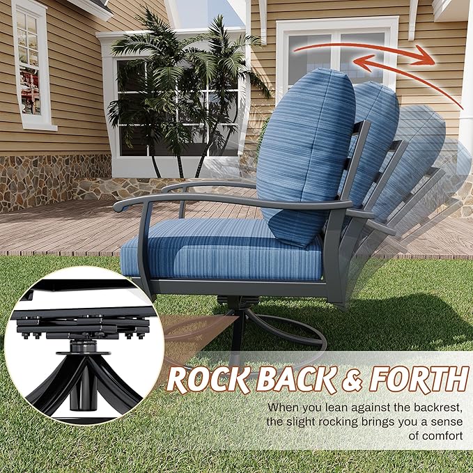 HOMREST Outdoor Swivel Rocker Patio Chairs