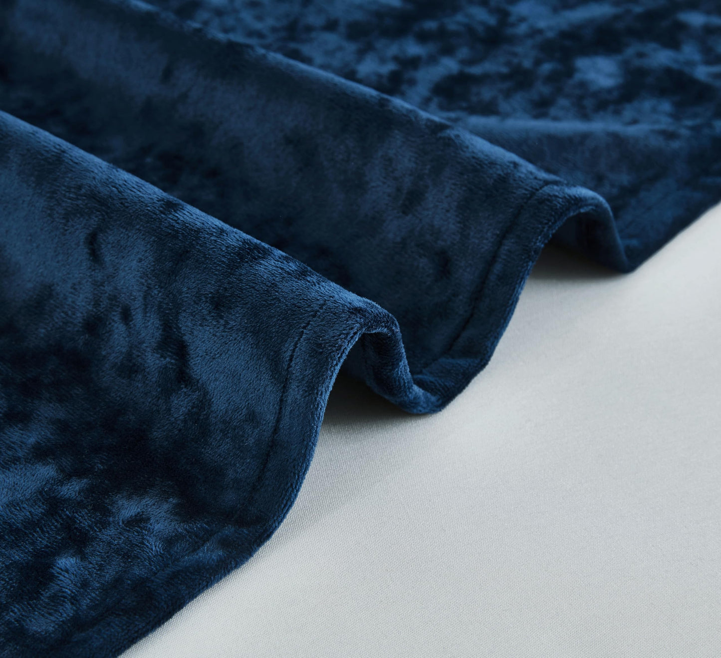 Chezmoi Collection Lux Navy Blue Crushed Velvet Curtains 2 Panel Set - 72 inches Long Room Darkening Luxury Distressed Velvet Rod Pocket Window Drapes for Living Room Bedroom 50" W x 72" L