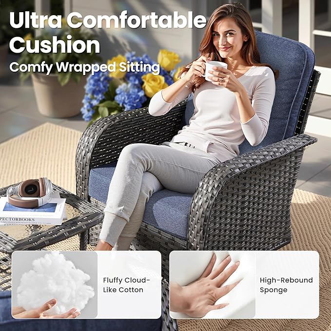 ovios 5-Piece Patio Furniture Set, Outdoor Wicker Sofa