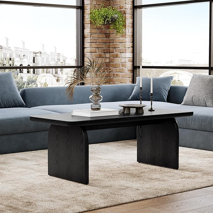 LITTLE TREE Farmhouse Coffee Table, 47 Inches Wooden Center Tables
