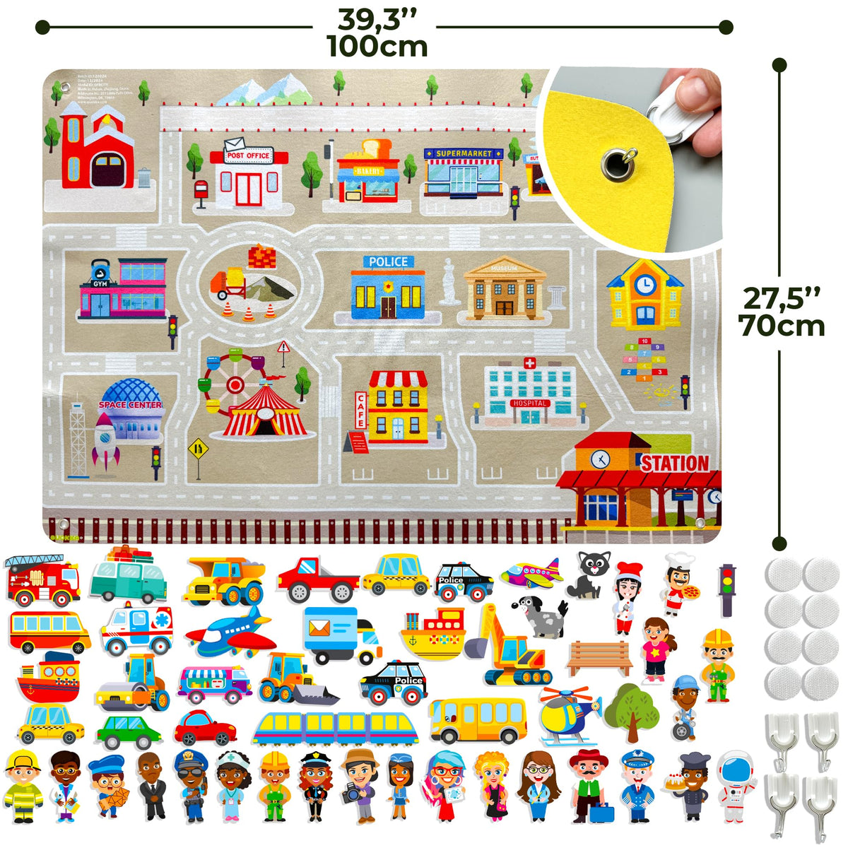 QUOKKA City Felt Board for Kids 3-5 Years Old - Social Emotional Preschool Learning Activities for Ages 3-5 - Educational Flannel Toy Speech Therapy Gift