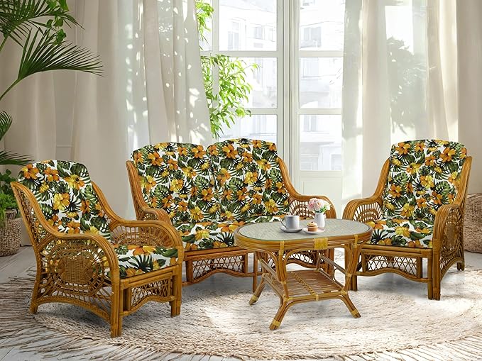 Malibu Lounge Loveseat Sofa Natural Rattan Wicker Handmade Design