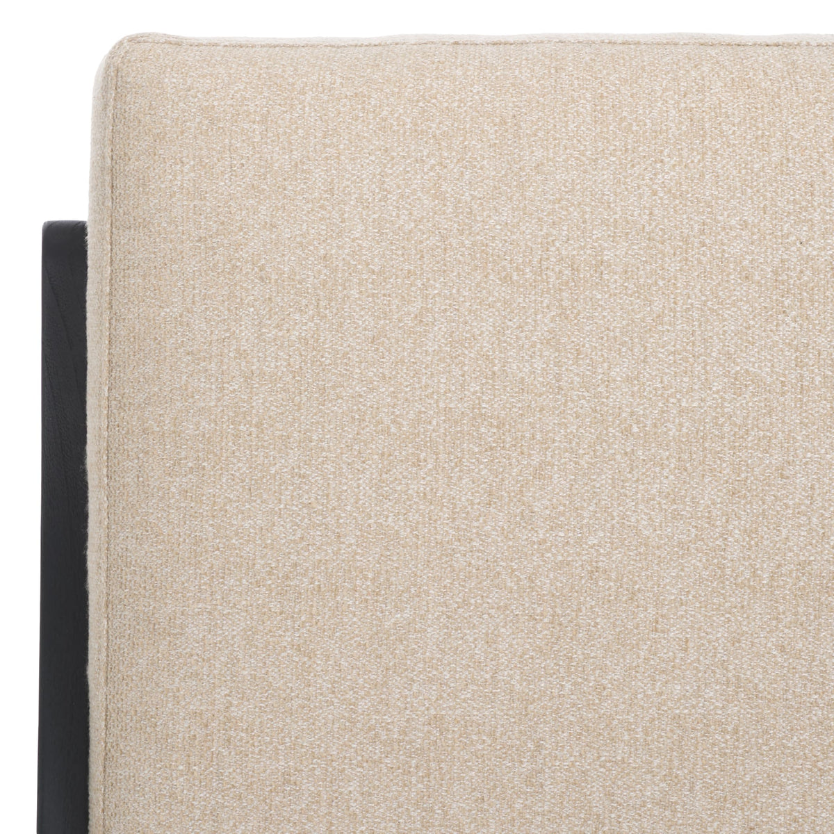 SAFAVIEH Couture Collection Nicki Scandinavian Sand/Black Boucle Solid Wood Accent Chair