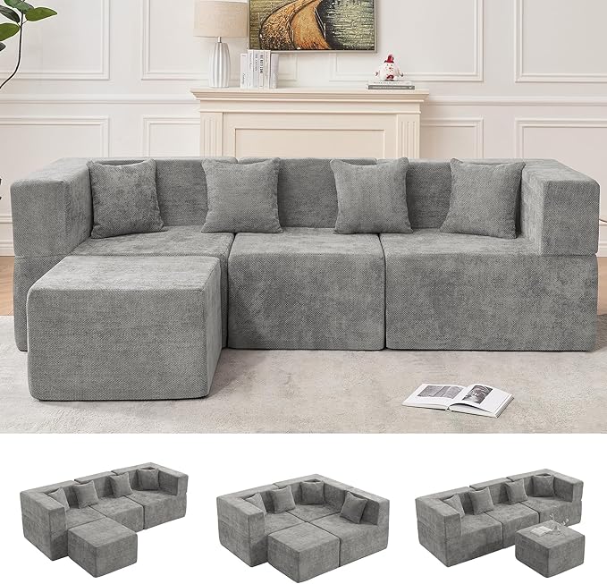 MONVANE 103'' Modular Sectional Sofa, Cloud Sectional Couch