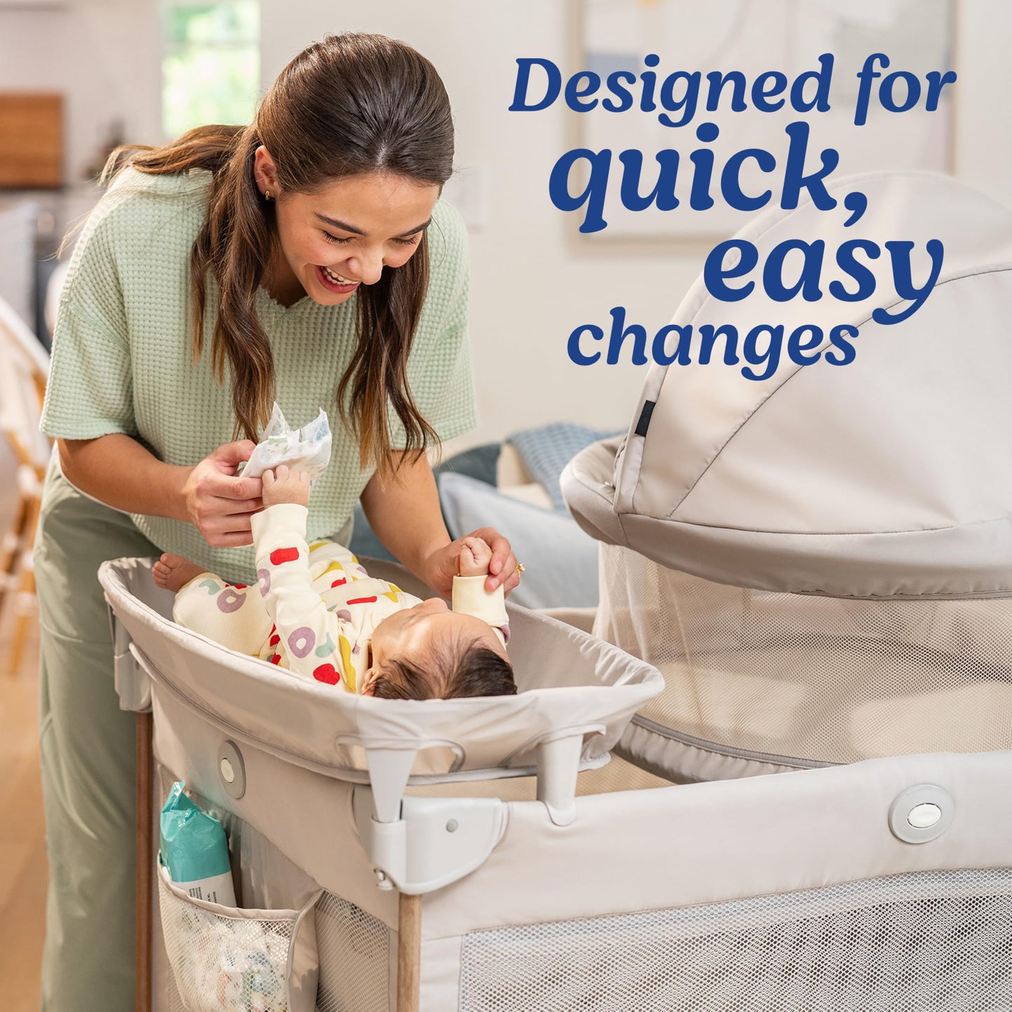 Graco Pack 'n Play Travel Dome Lux Playard, 4-in-1 Baby Playpen with Bassinet, Indoor or Outdoor Portable Playpen with UV 50 Canopy