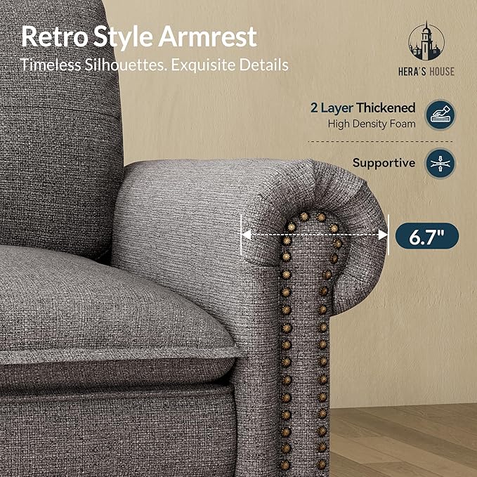 HERA'S HOUSE 116.11" Mid-Century Modern Couch, Oversized Sectional Couch