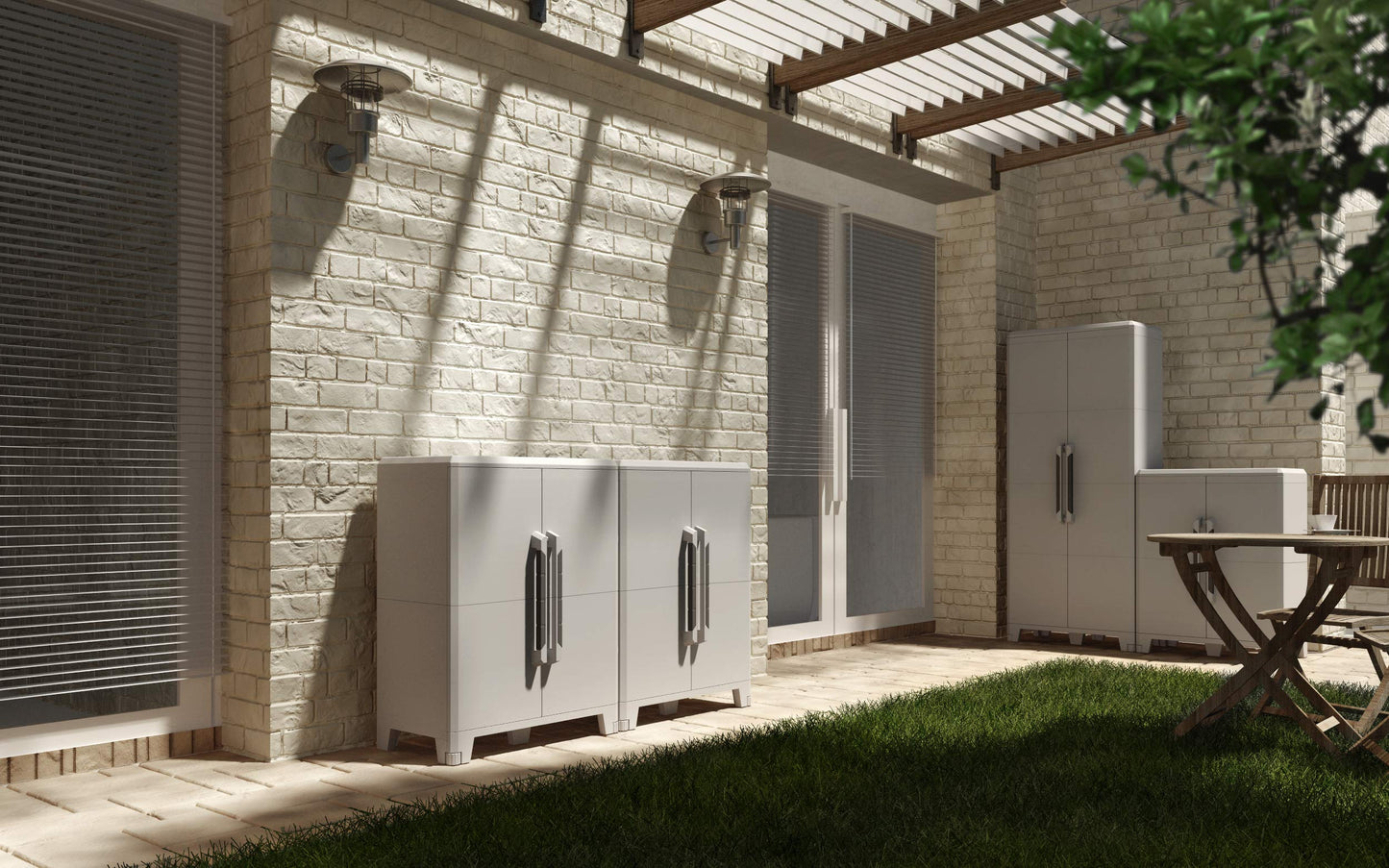 Terry 1102921, Transforming Modular 3, Cabinet with a Modern and Linear Design Suitable for Any Environment, (up to 40 kg evenly distributed), Grey, 78 x 43.6 x 143 cm