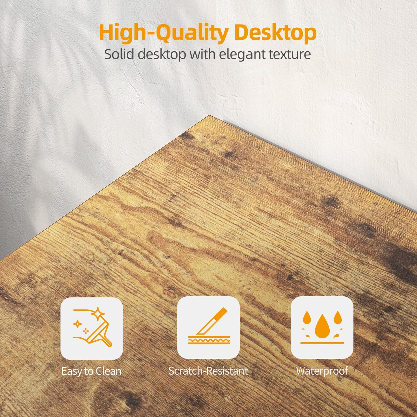 TIQLAB L Shaped Computer Desk with Power Outlets, 47 Inch Small Corner Desk with Reversible Shelves, Gaming Desk Computer Table Study Writing Desk for Home Office Small Space, Rustic Brown