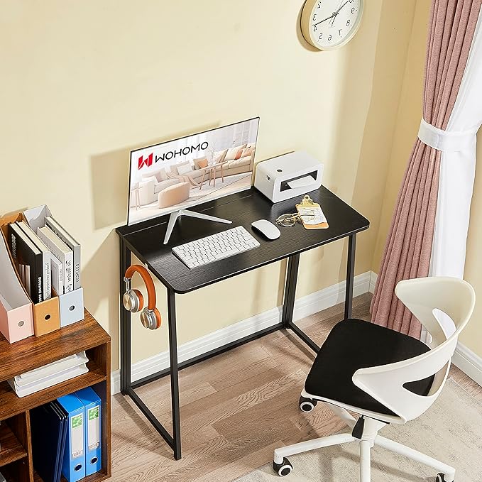 WOHOMO Folding Computer Desk, Small Writing Foldable Desk 31.5", Space-Saving