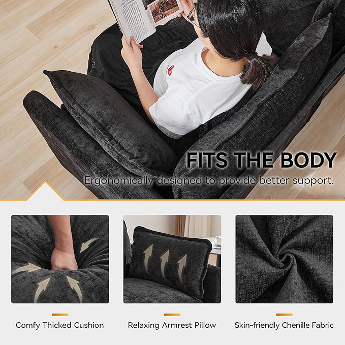 147'' Oversized U Shaped Cloud Sectional Sofa, Chenille Deep Seat Couches