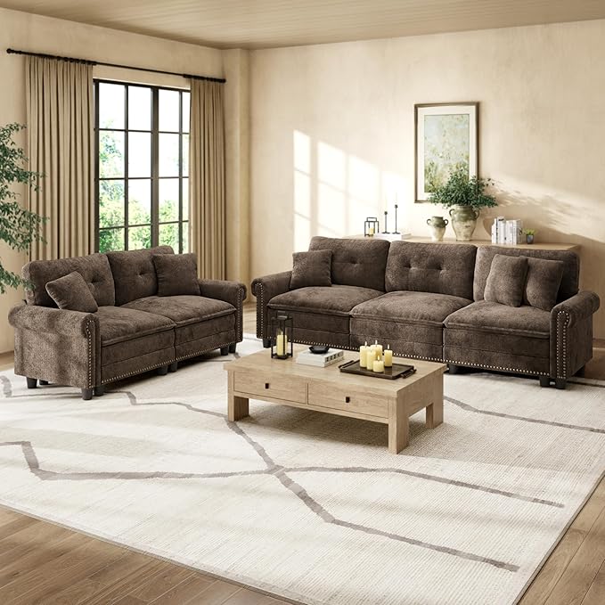 HERA'S HOUSE 2 Pieces Modular Sectional Sofa Sets, Oversized Couch Set