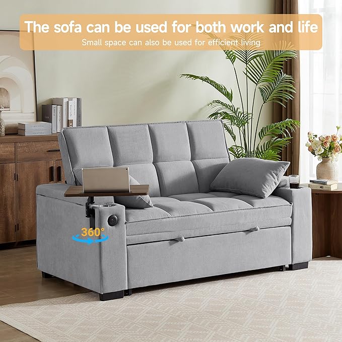 Auvsoce 65" Sleeper Sofa Bed Loveseat, Convertible Couch